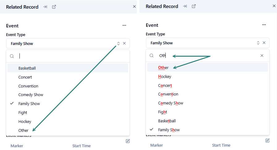 Edit Form type of event