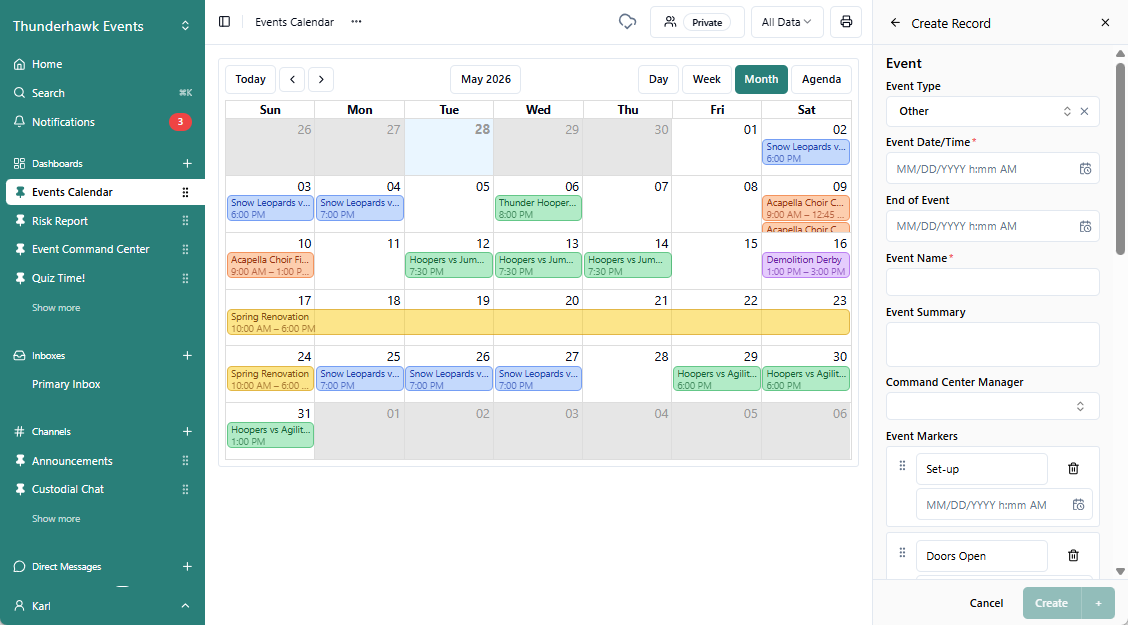 Form + Calendar